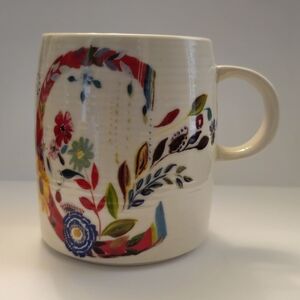 Starla M Halfmann Floral “C” Monogram Petal Palette Coffee Mug Cup